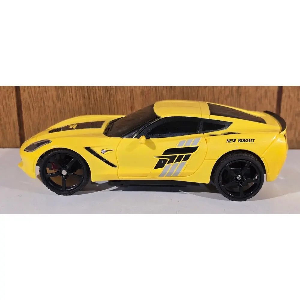 New Bright Chevrolet Corvette C7 RC Car 2.4GHz Yellow w/ Controller Working
